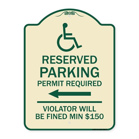 Signmission Modern Isa Connecticut Reserved Parking Permit Required Violators Fin Alum, 24" x 18", TG-1824-23873 A-DES-TG-1824-23873